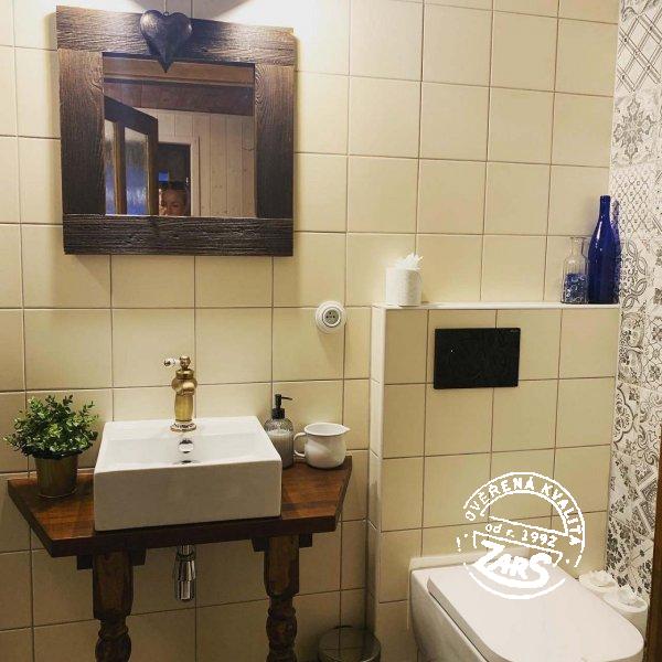 koupelna v přízemí Chata Na samotě u lesa k pronájmu, Moravsko - Slezsko
